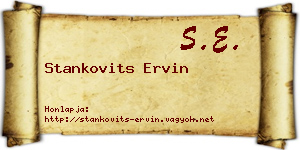 Stankovits Ervin névjegykártya